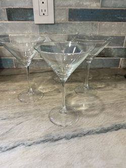 Set of 4 Clear Glass Martini Glasses – $20 OBO
