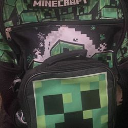Minecraft Backpack w Lunch Bag