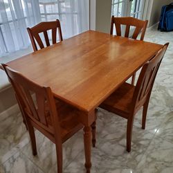 Wood Table With Chairs