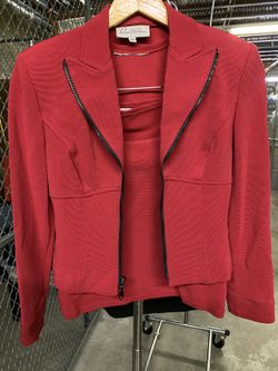 Red Suit Set - Jacket, Tank & Skirt