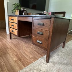 Mid-century industrial executive typewriter desk