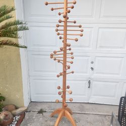 Vintage MCM Double Atomic Helix Hall Tree 1970’s Maple Scandinavian DNA RARE