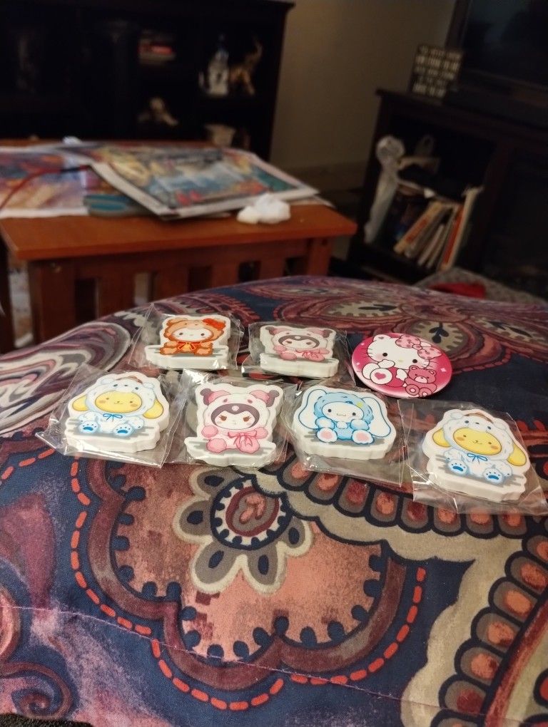 I Love Kitty Buttons And Erasers All For 20.00