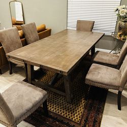 ✨ Dining Table Set – 6 Chairs – From Living Spaces ✨