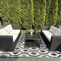 Outdoor Furniture With Large Glass Matching Table 