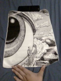 Giant eye on a boat poster