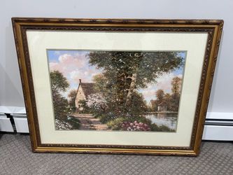 Lovely Framed and Matted Landscape Print Excellent condition 32 x 43 Smoke free household