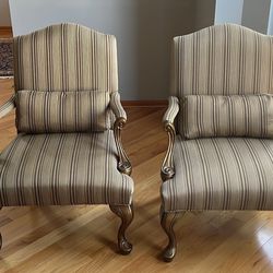 High Quality Custom Upholstered Wood Frame Armchairs - Set of 2 