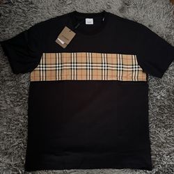 Burberry Vintage Check Panel T-Shirt —Brand New With Tags
