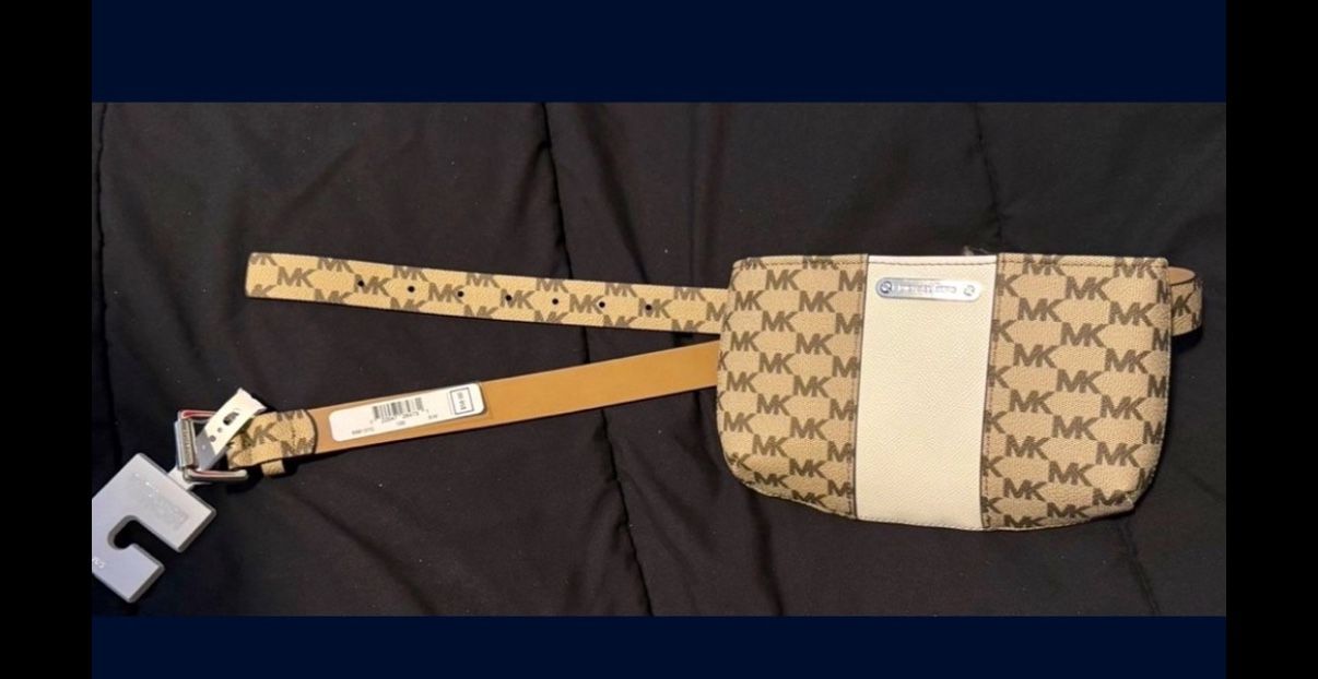 Michael Kors Tan and Cream Belt Bag S/M (35 inches)