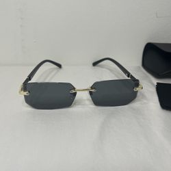 Luxury Rimless Gold Detail Sunglasses – Brand New w/ Case 🔥  
