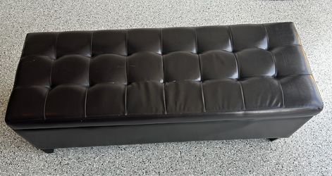 Rectangular Storage Ottoman Dark Brown