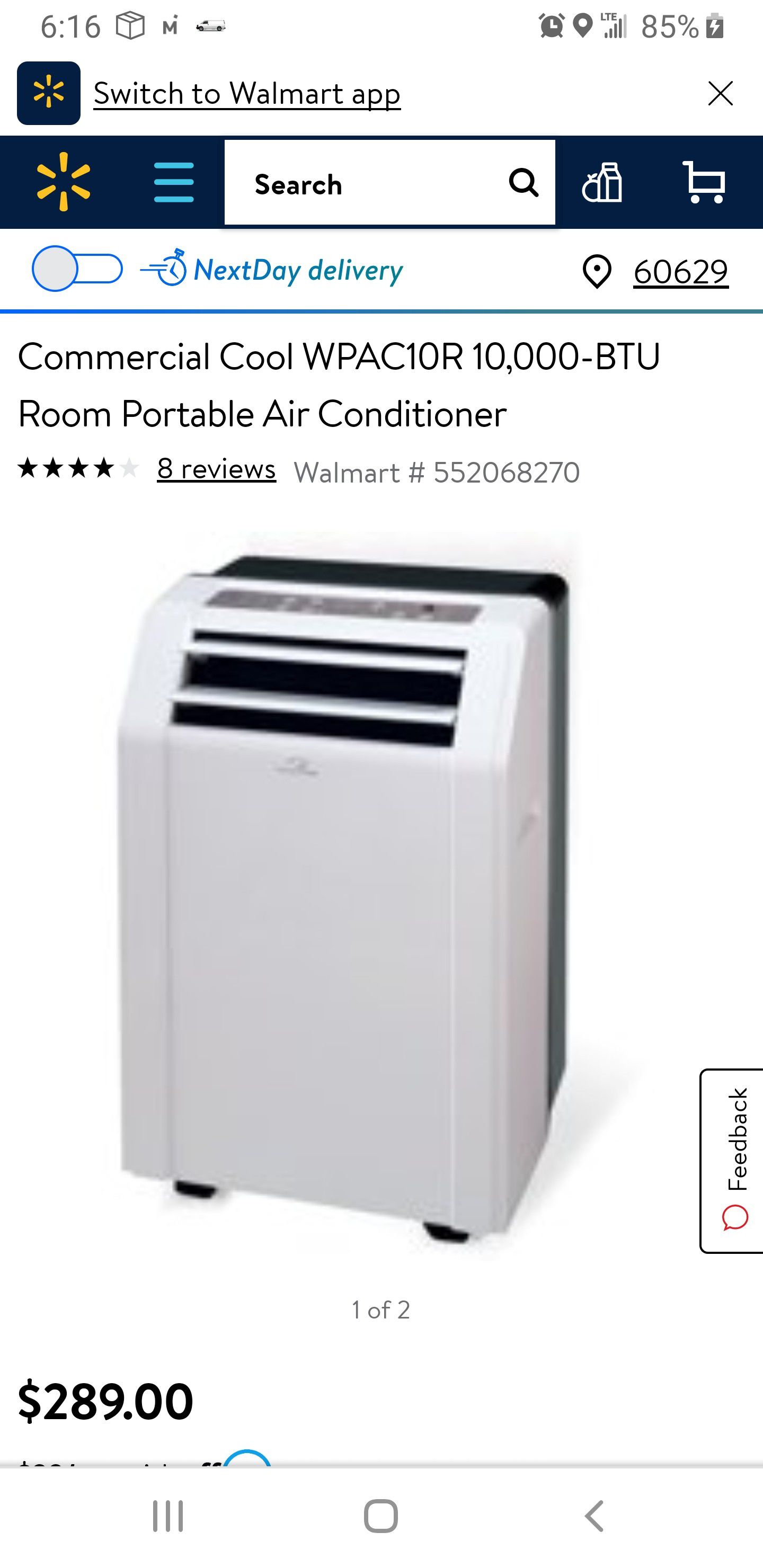 Commercial Cool WPAC10R 10,000-BTU Room Portable Air Conditioner