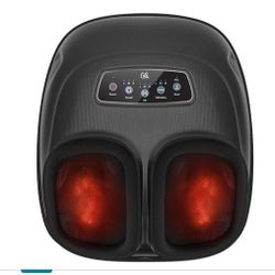 CILI Shiatsu Foot Massager Machine, Electric Heated Feet Massager for Plantar Fasciitis, Kneading Vibration Compression, Detachable Sleeve, Up to Men 