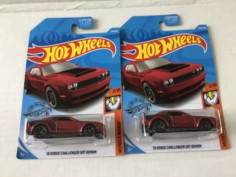 Hot Wheels 2019 ‘18 Dodge Challenger SRT Demon, Lot of 2
