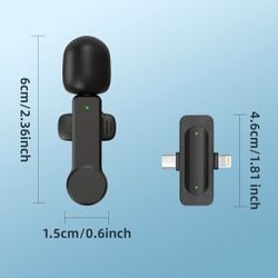 Wireless Lavalier Microphone for iPhone Android iPad