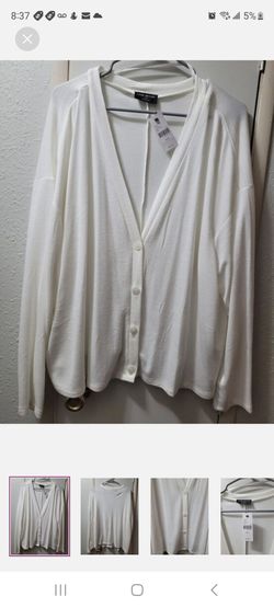 Lane bryant white cardigan waist length