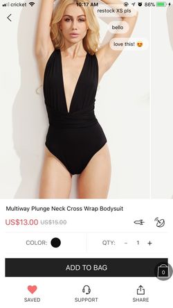 Multiway Plunge Neck Cross Wrap Bodysuit