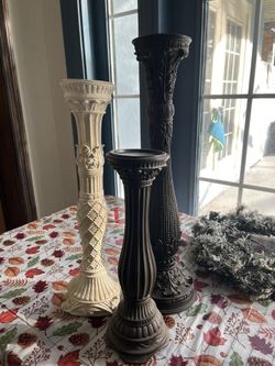 Three Tall Candle Holders