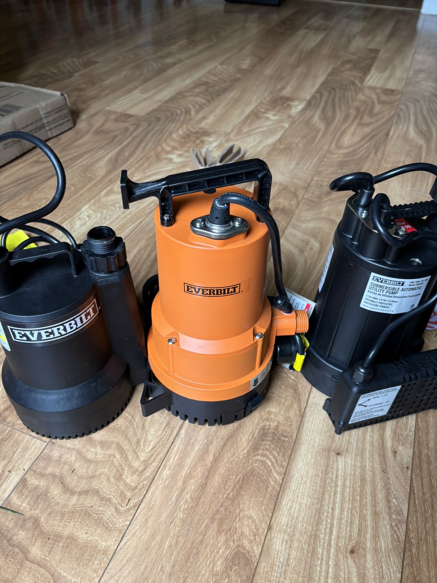 Everbilt 1/3,1/4,1/6 HP Plastic Submersible Utility Pump