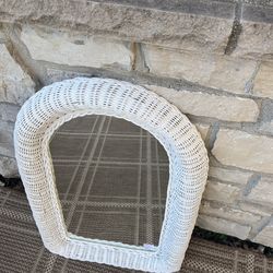 White wicker mirror-Pier One