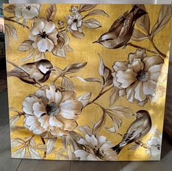 Canvas -Bright Yellow Birds- 36x36