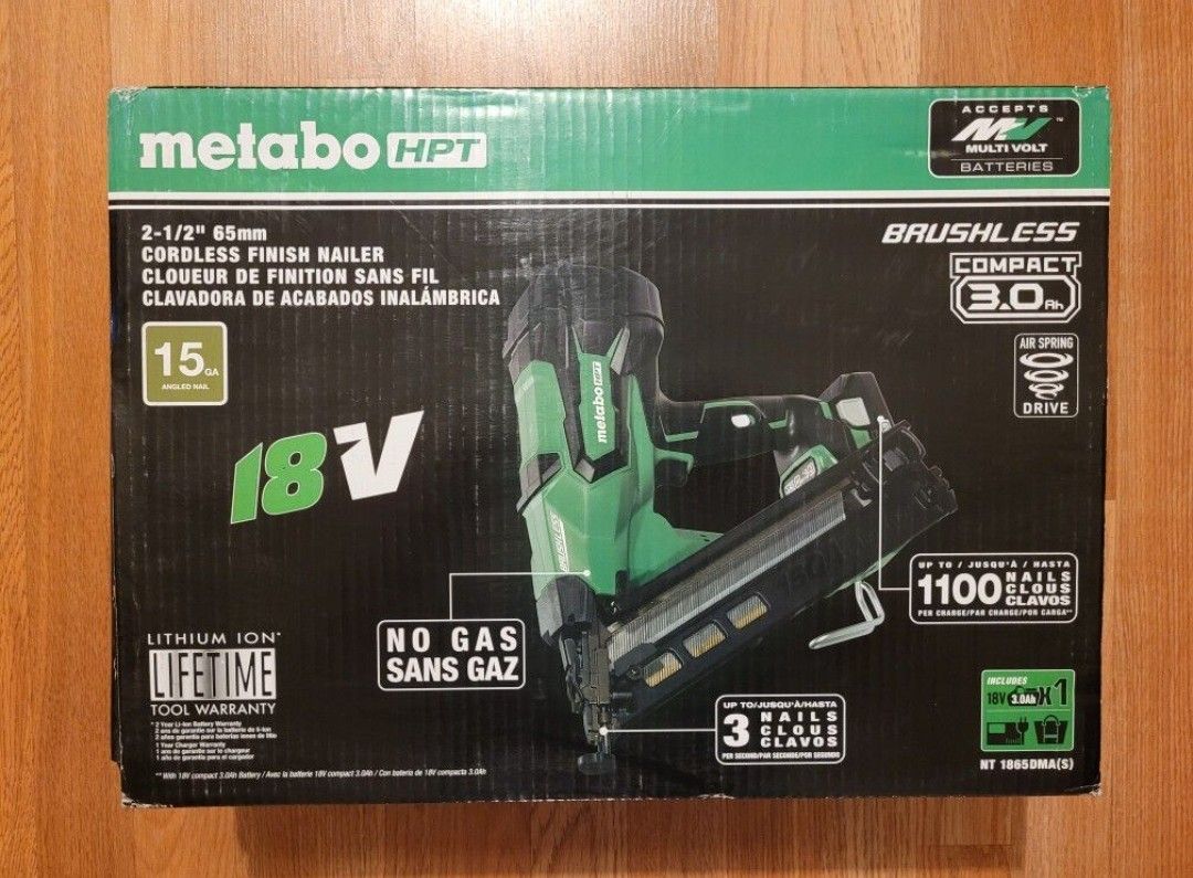 New Metabo Hpt Cordless Brushless 15ga Finish Nailer Kit $180 Firm. Pickup Only