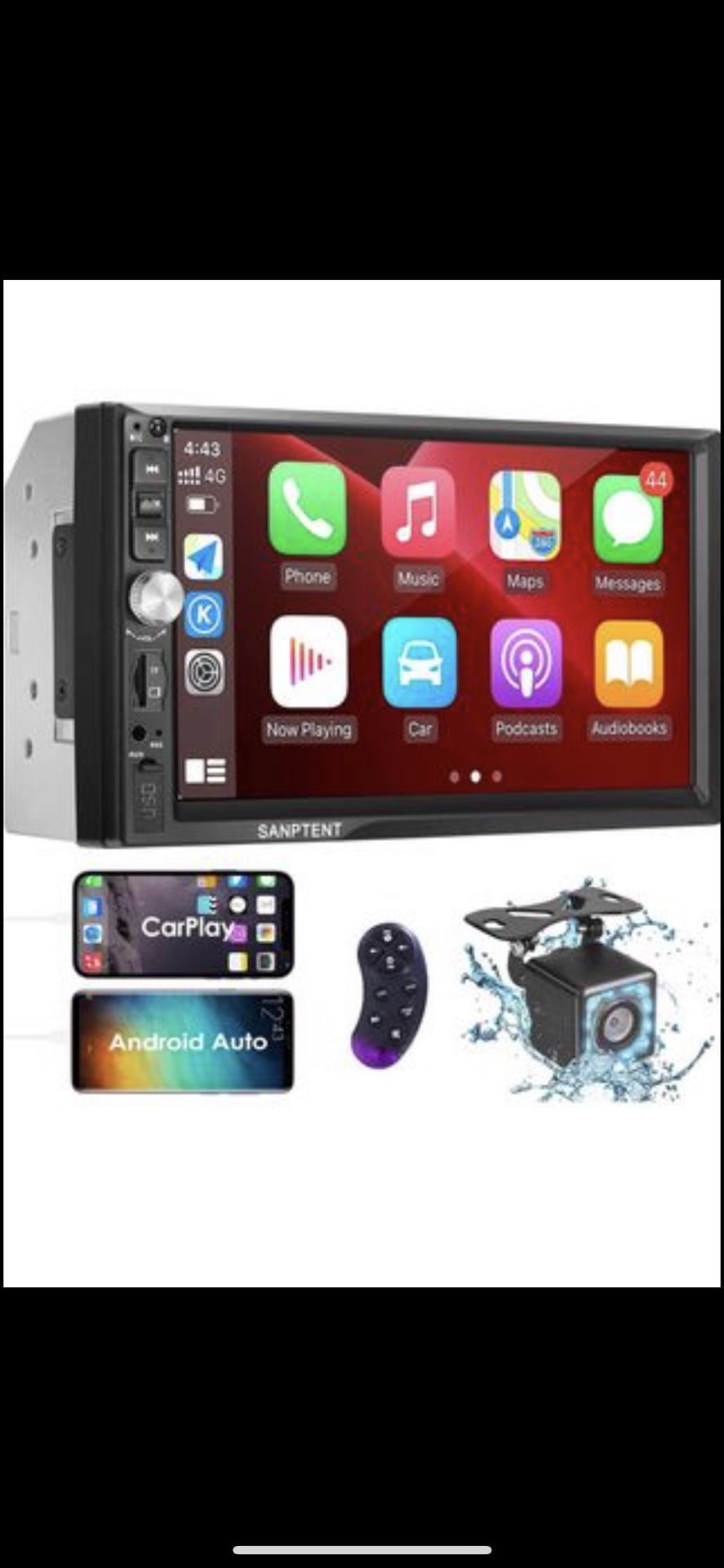 7 inch car stereo touchscreen,carplay, with camera