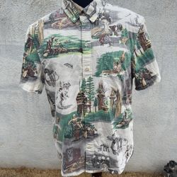 Reyn Spooner Star Wars  Tailored Men's M Jabba Hutt Hoth Endor Yoda Han