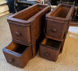 Sewing machine treadle table drawers