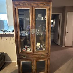 Vintage Antiques Hutch Collectible Curio Cabinet