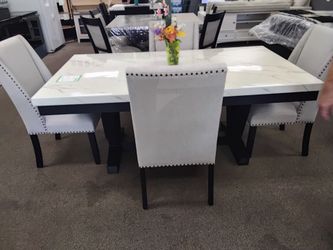 Dining Table Set with 6 Chairs and bench $36.99 for 78 weeks