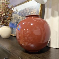 New Ceramic Round Decorative Vase Dark Red - Threshold™ Designed With studio Mac Gee. 