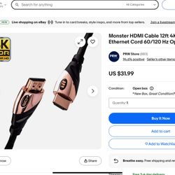 Monster HDMI 12ft