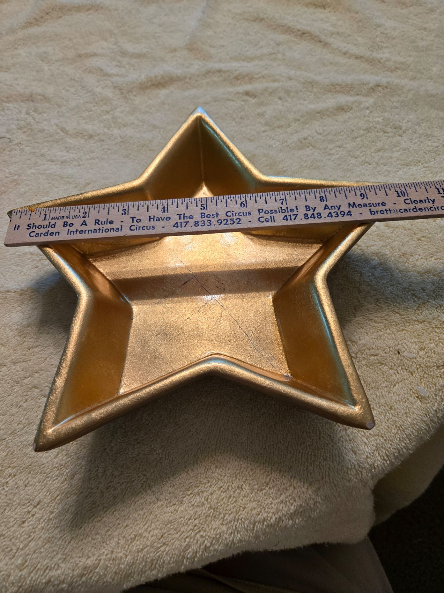 10" Terra Cotta Gold Star Dish