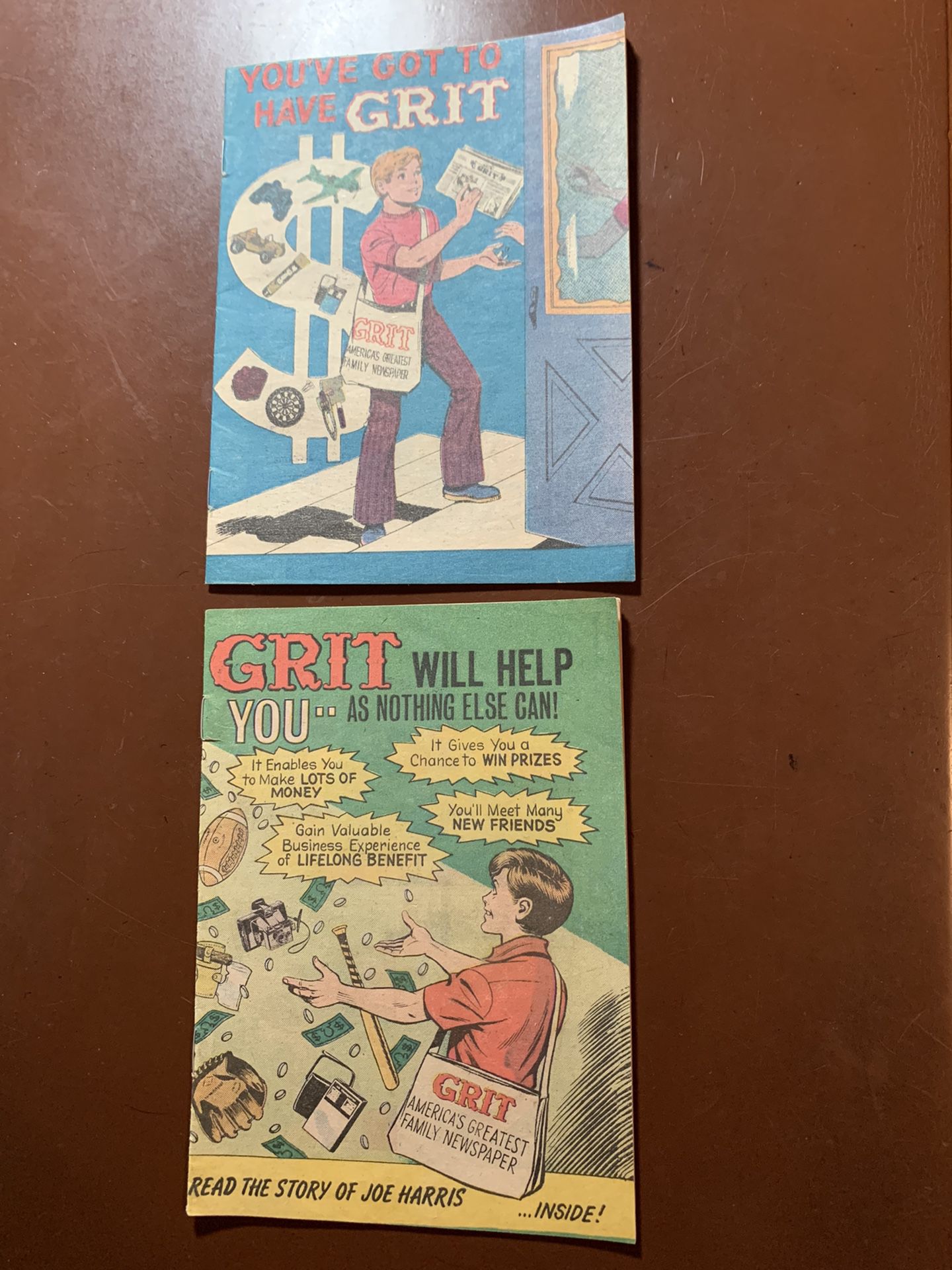 Vintage “GRIT” mini COMIC BOOKS from 1973 & 1977!  These Were Selling Tools For Kids Back In The 1970’s
