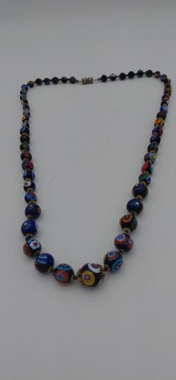 Vintage Italian Millefiori Glass Beaded Necklace