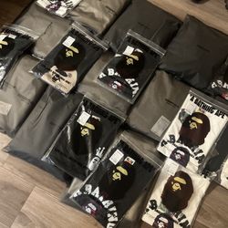 ESS HOODIES AND BAPE TEES