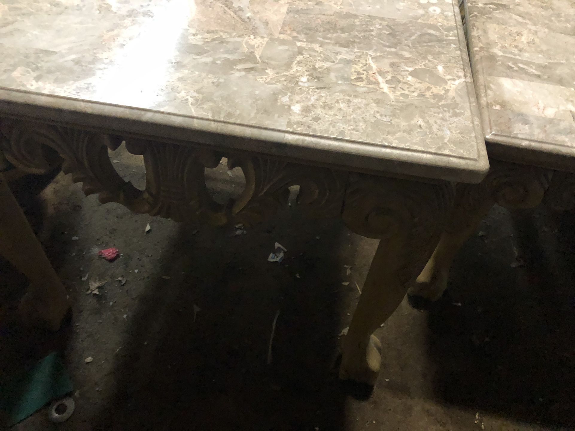 Coffee Table Marble Top 42x42 Plus 2 Side Table