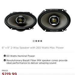 Pioneer 6" x 8" 2-Way Speaker with 260 Watts Max. Power. $150 (each pair)