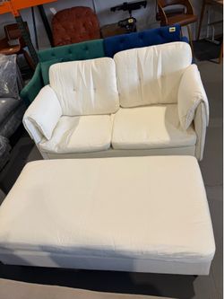 New- Loveseat Sofa, Modern 2-Seater Love Seat Couch with storage ottoman ( 50 “ L x 24 “D x33” H)