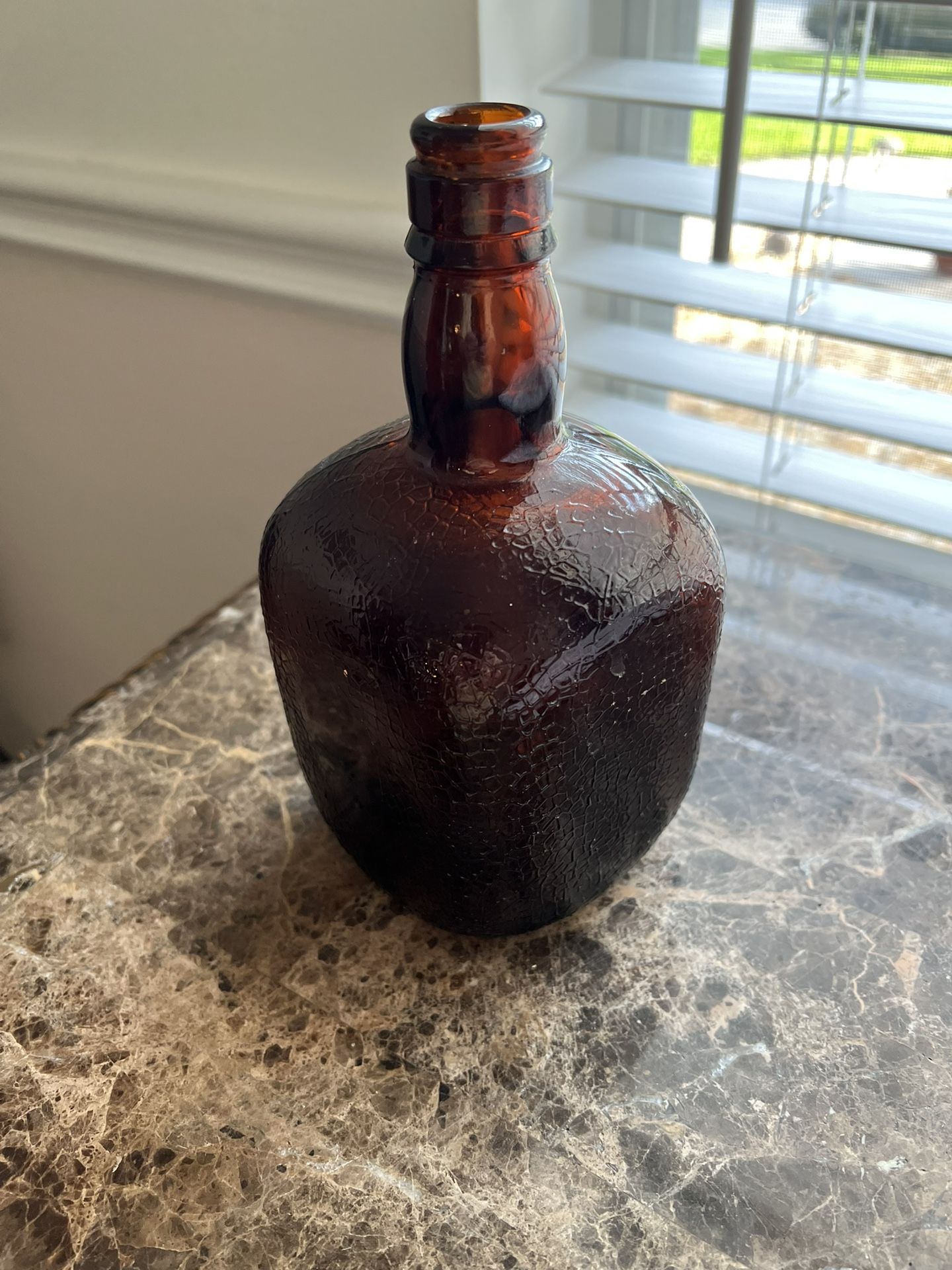 Vintage Brown Square Glass Bottle