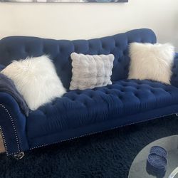 Blue Sofa And Loveseat
