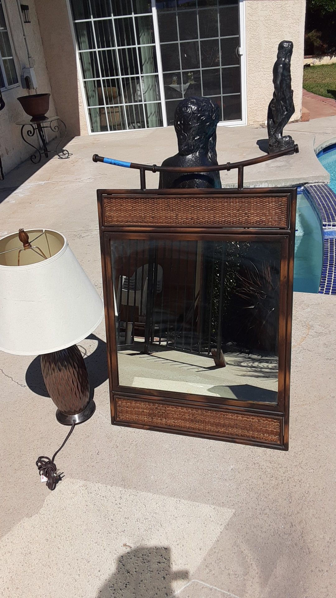 Used wall mirror & lamp