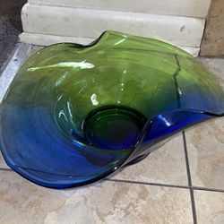 Cobalt Blue Artesian Glass Bowl 