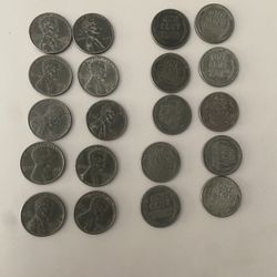 1943 Steel Pennys In Circulated Condition