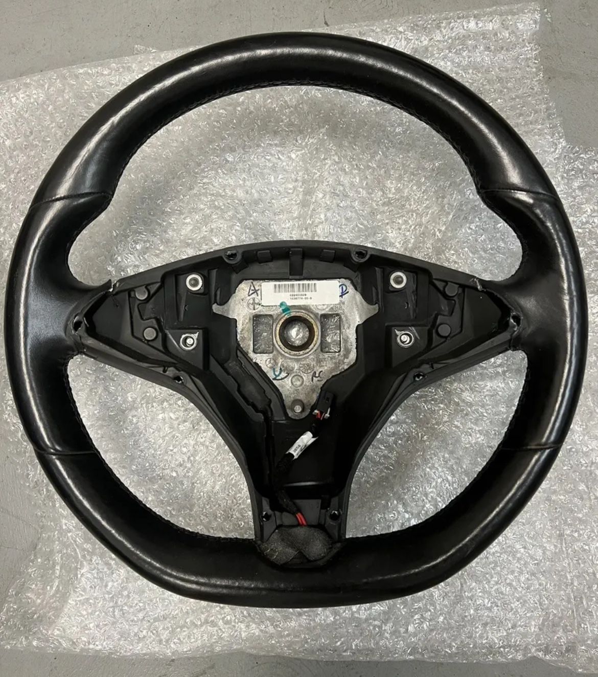 2012-2020 Tesla Model S Steering Wheel Leather Black OEM 