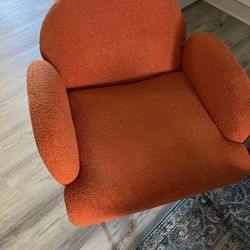 Modern Accent Chair – Orange – Needs Cleaning