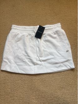 Fabletics white skirt, sweatshirt material