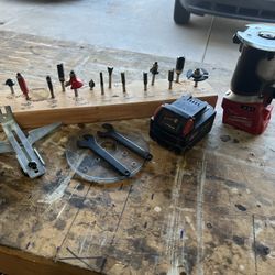 Milwaukee M18 Router, 5.0 Battery And 1/4” Bits.